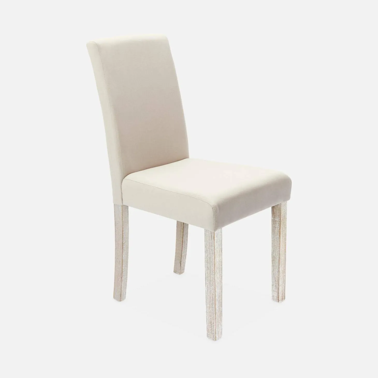 Silla de tela con patas de madera, set de 4