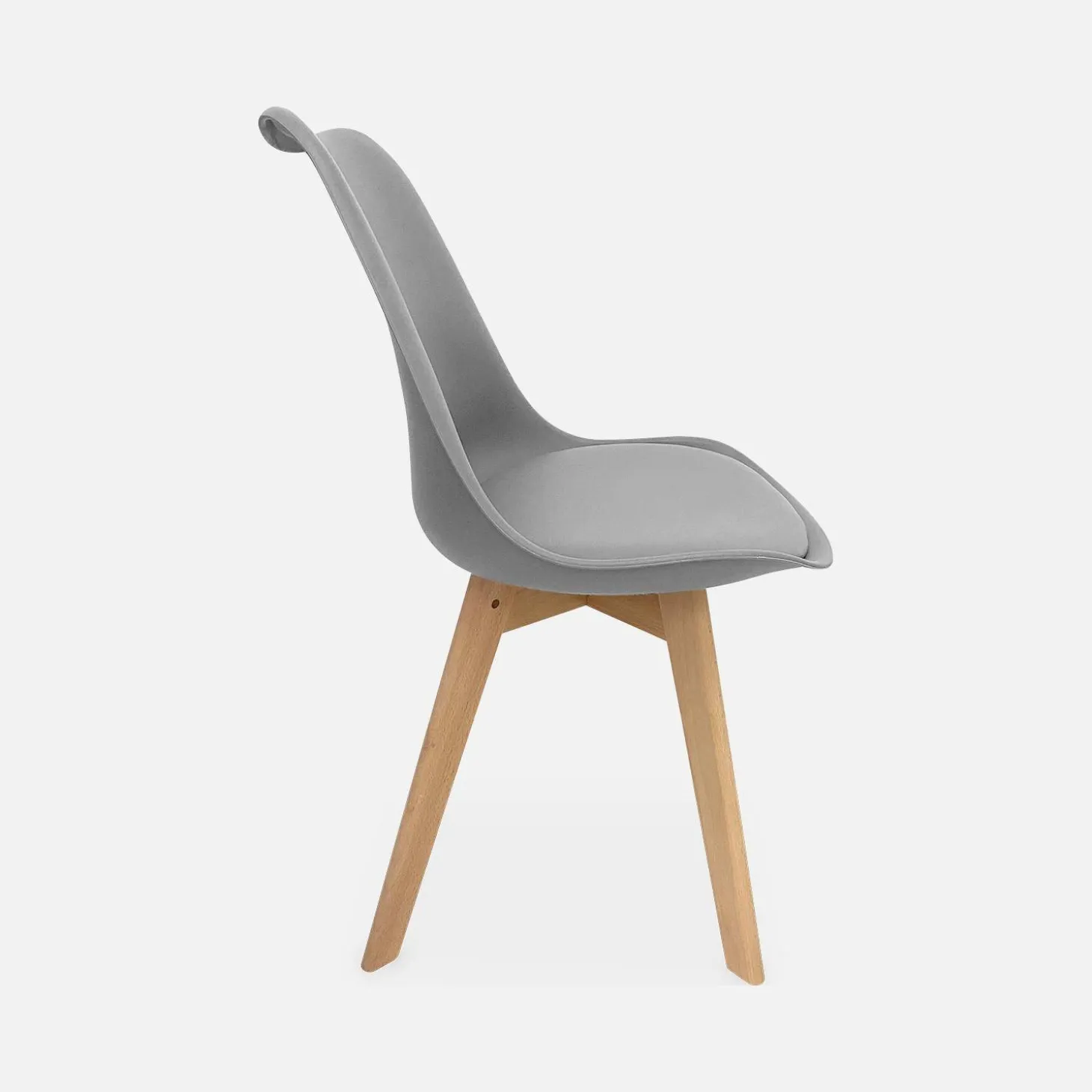 Silla escandinava con patas de madera de haya, set de 4