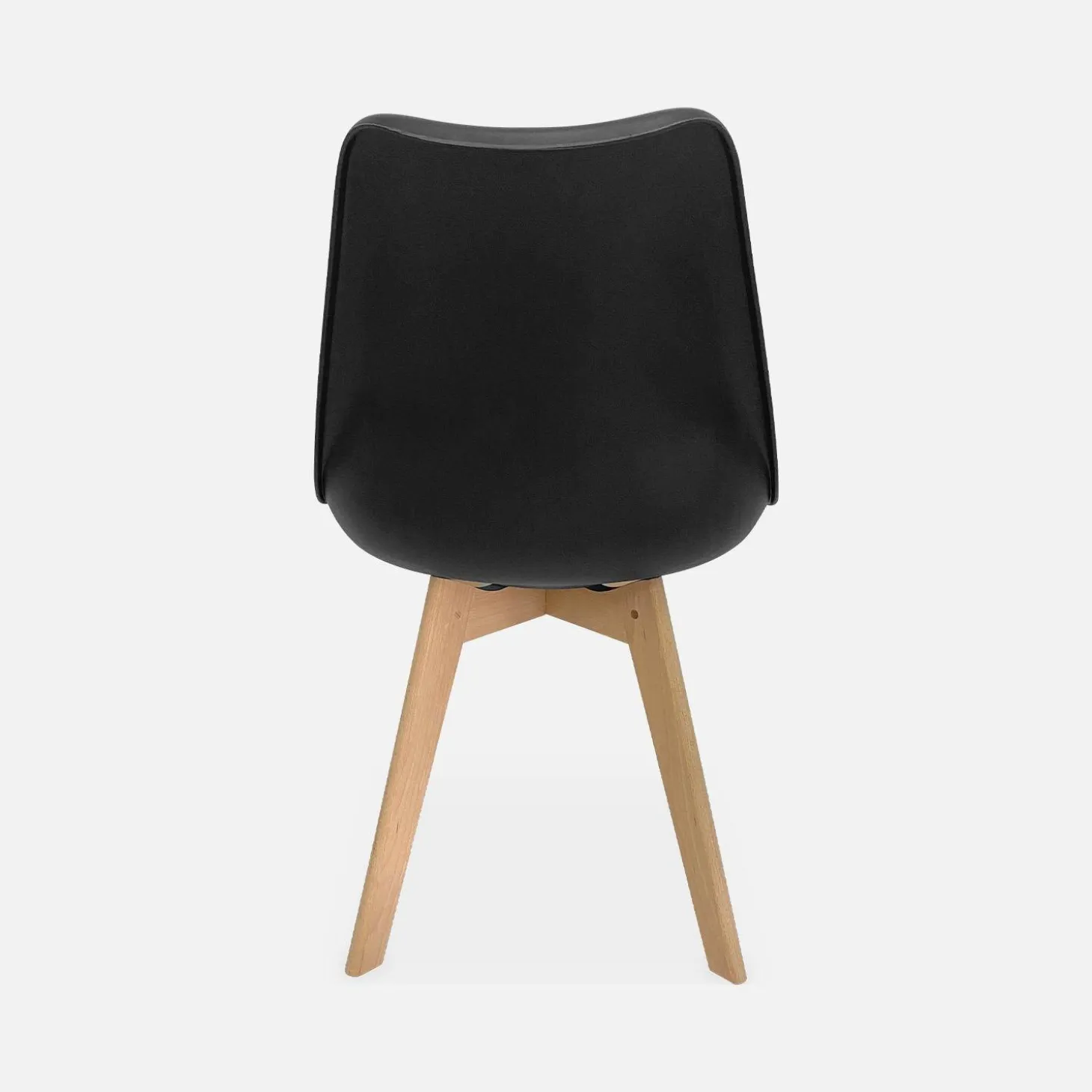Silla escandinava con patas de madera de haya, set de 6
