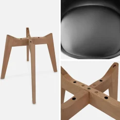 Silla escandinava con patas de madera de haya, set de 6