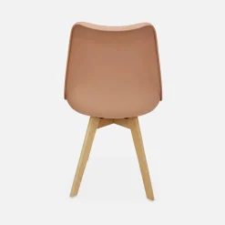 Silla escandinava con patas de madera de haya, set de 4