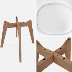 Silla escandinava con patas de madera de haya, set de 4