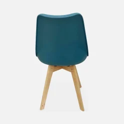 Silla escandinava con patas de madera de haya, set de 4