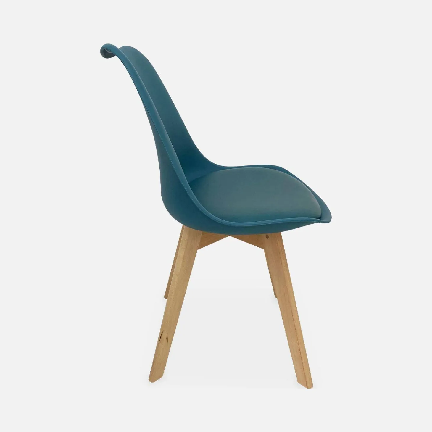 Silla escandinava con patas de madera de haya, set de 6