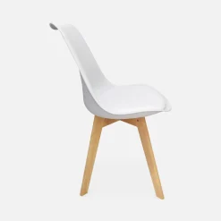 Silla escandinava con patas de madera de haya, set de 6