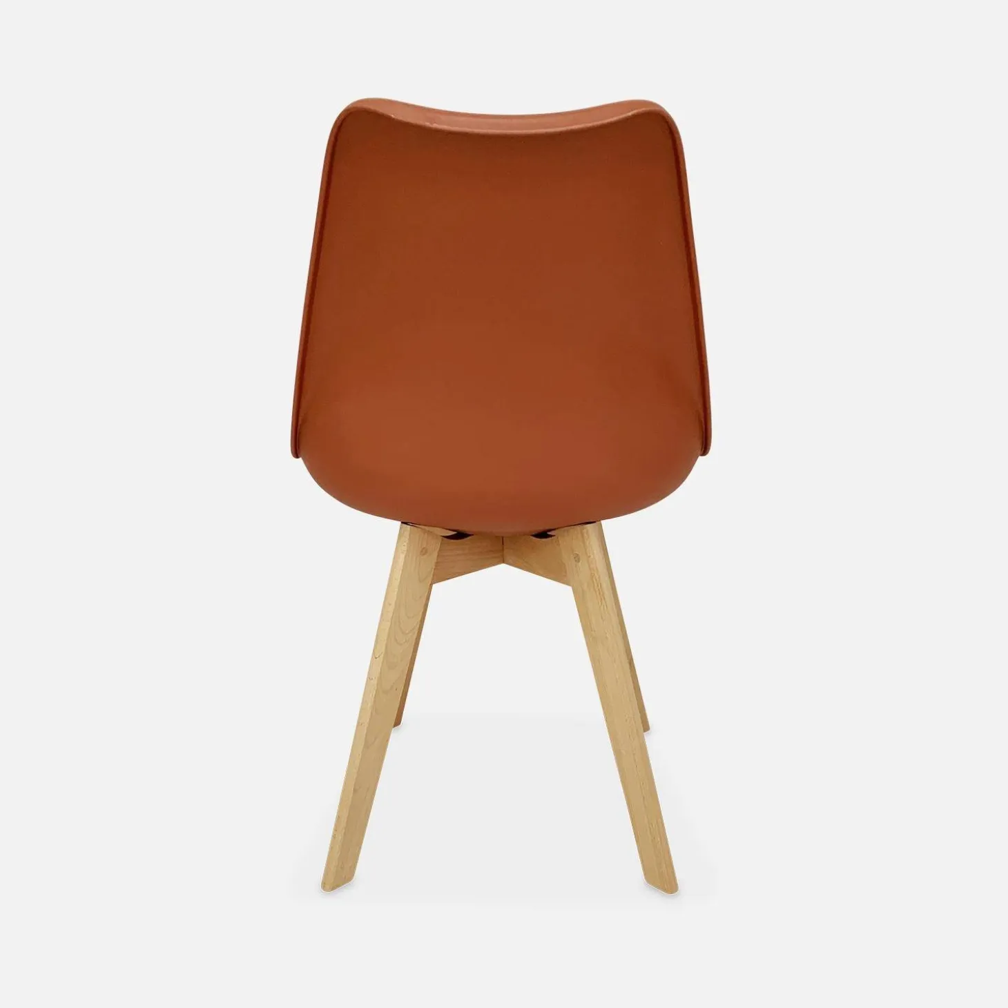 Silla escandinava con patas de madera de haya, set de 6