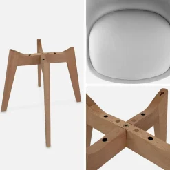 Silla escandinava con patas de madera de haya, set de 6