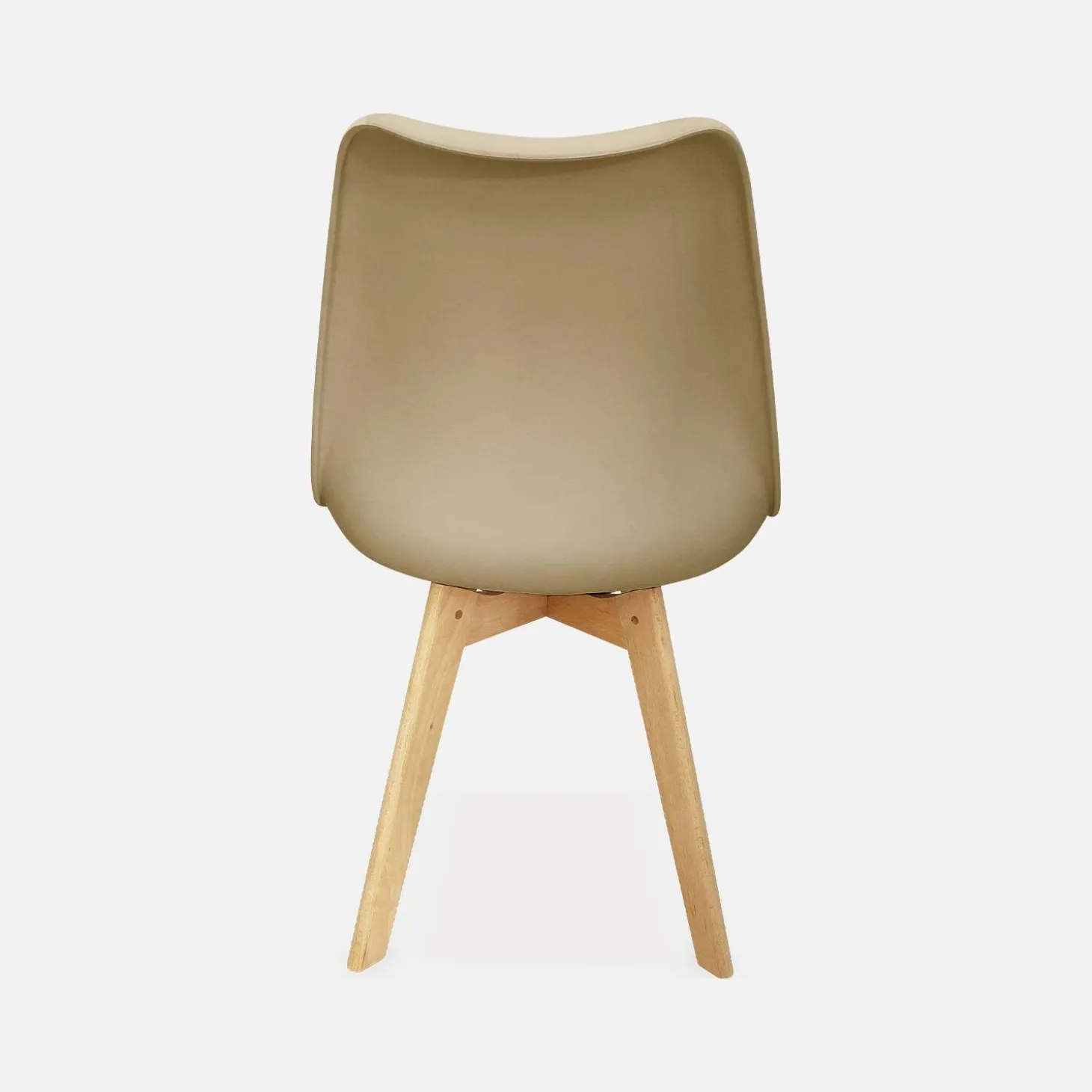 Silla escandinava con patas de madera de haya, set de 4