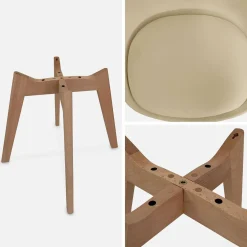 Silla escandinava con patas de madera de haya, set de 4
