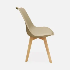 Silla escandinava con patas de madera de haya, set de 4
