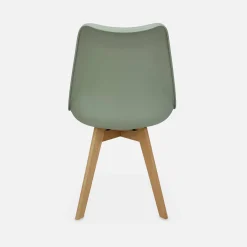 Silla escandinava con patas de madera de haya, set de 4