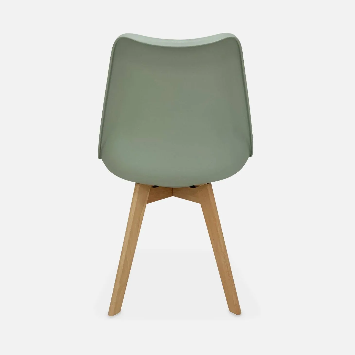 Silla escandinava con patas de madera de haya, set de 4