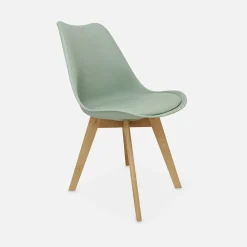 Silla escandinava con patas de madera de haya, set de 4