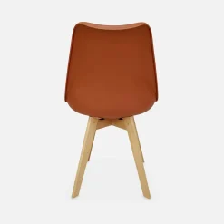 Silla escandinava con patas de madera de haya, set de 4