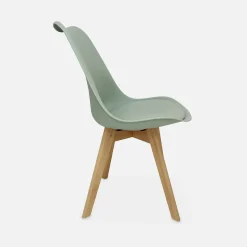Silla escandinava con patas de madera de haya, set de 6