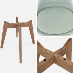 Silla escandinava con patas de madera de haya, set de 6