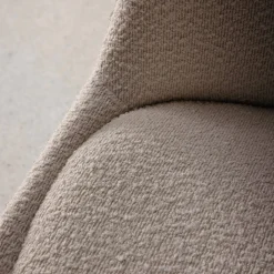 Silla escandinava de madera de haya y borreguito texturizada, set de 4