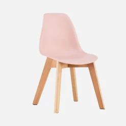 Silla escandinava infantil de madera de haya, set de 2
