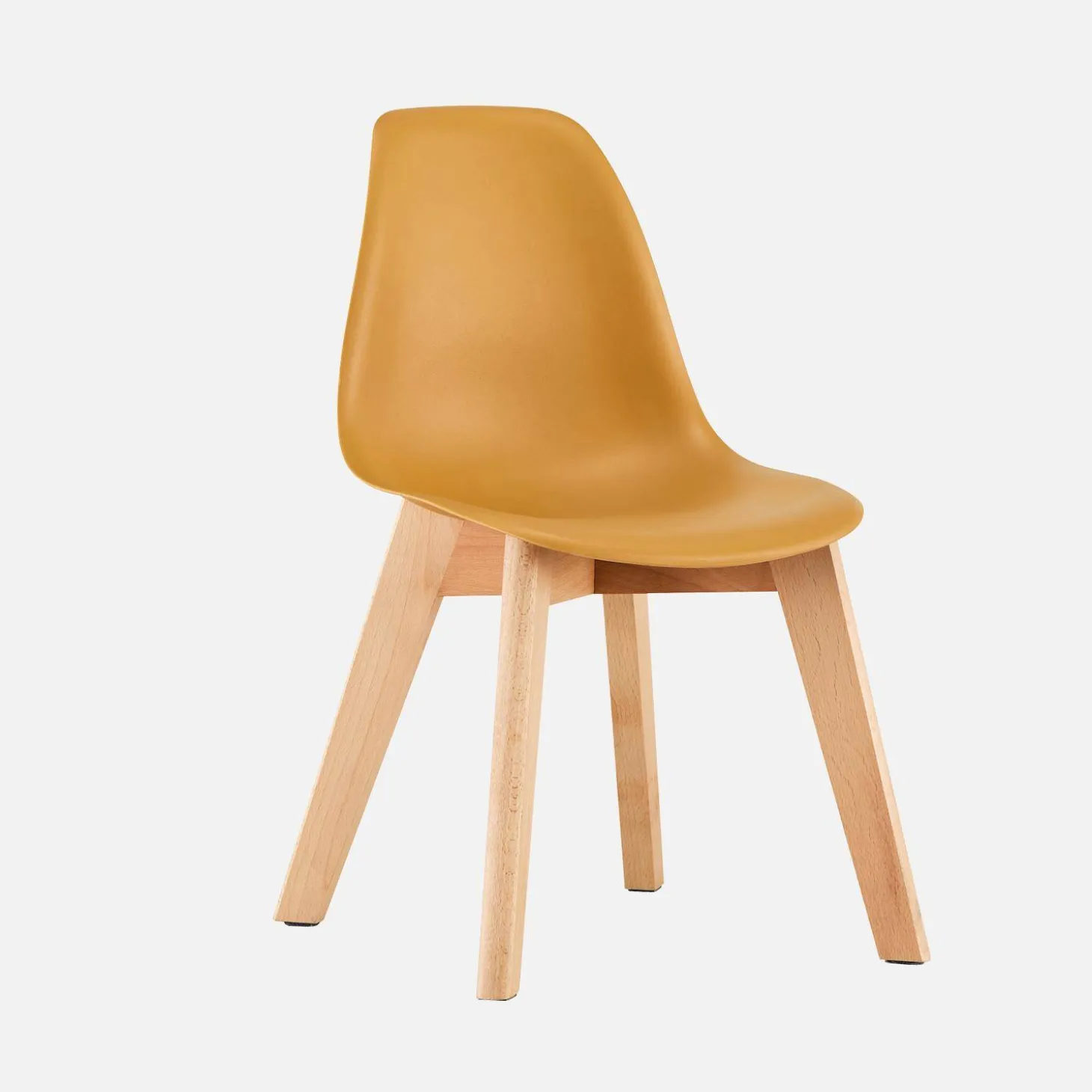 Silla escandinava infantil de madera de haya, set de 2