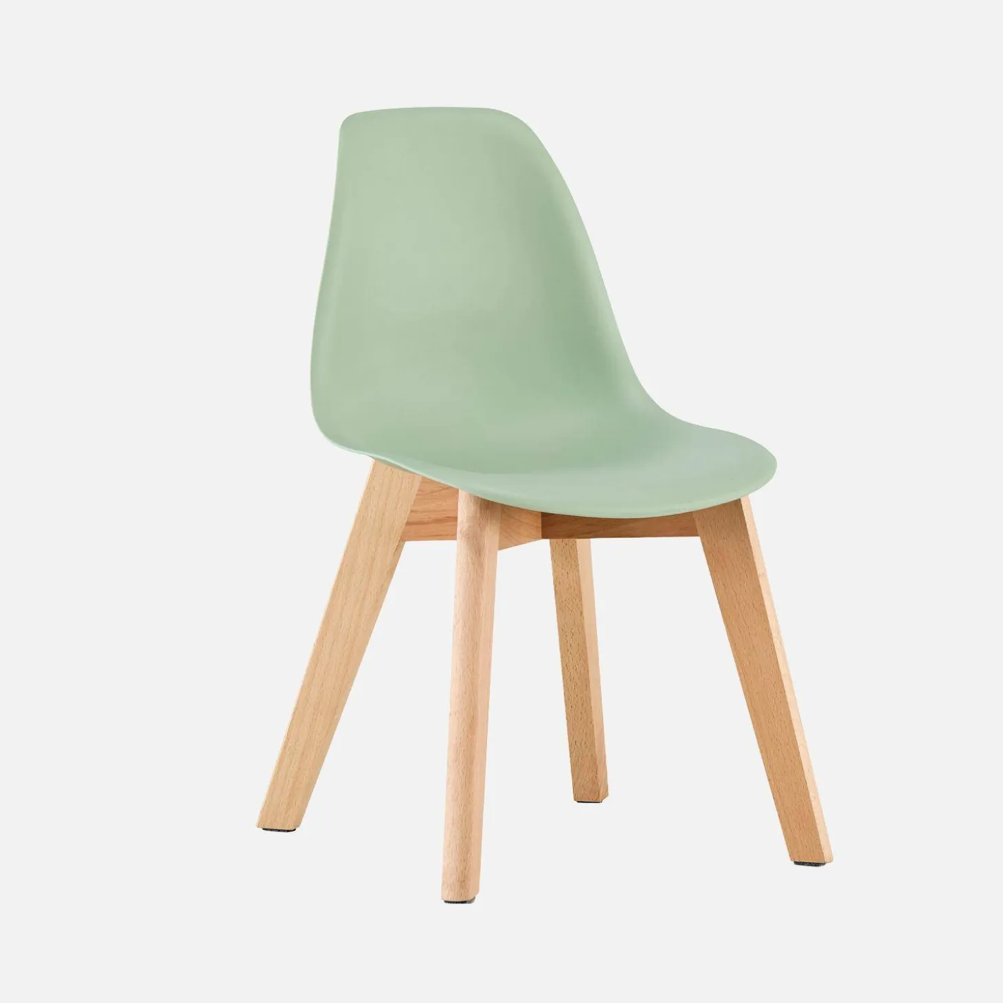Silla escandinava infantil de madera de haya, set de 2