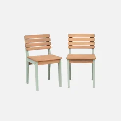 Silla infantil de madera interior/exterior, set de 2