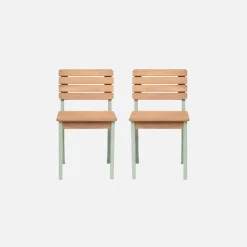 Silla infantil de madera interior/exterior, set de 2