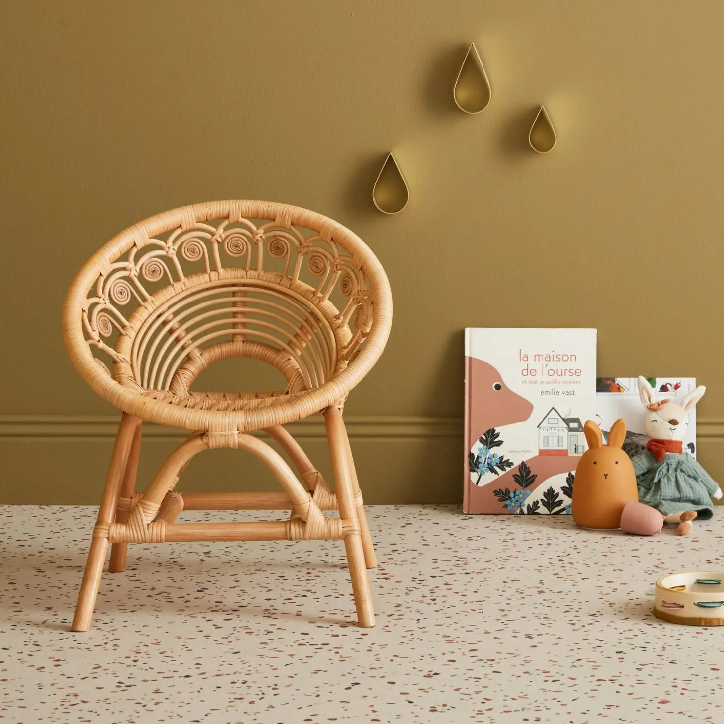 Silla infantil de ratán