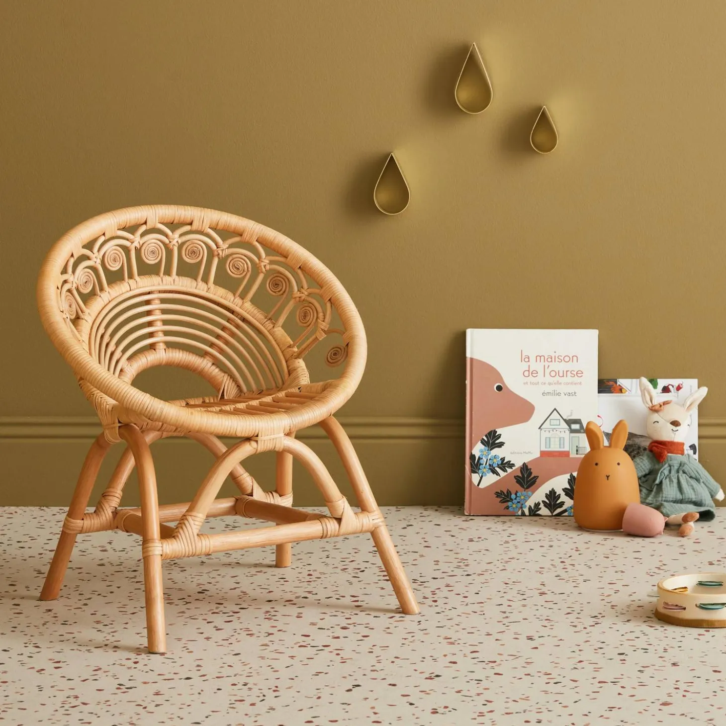 Silla infantil de ratán