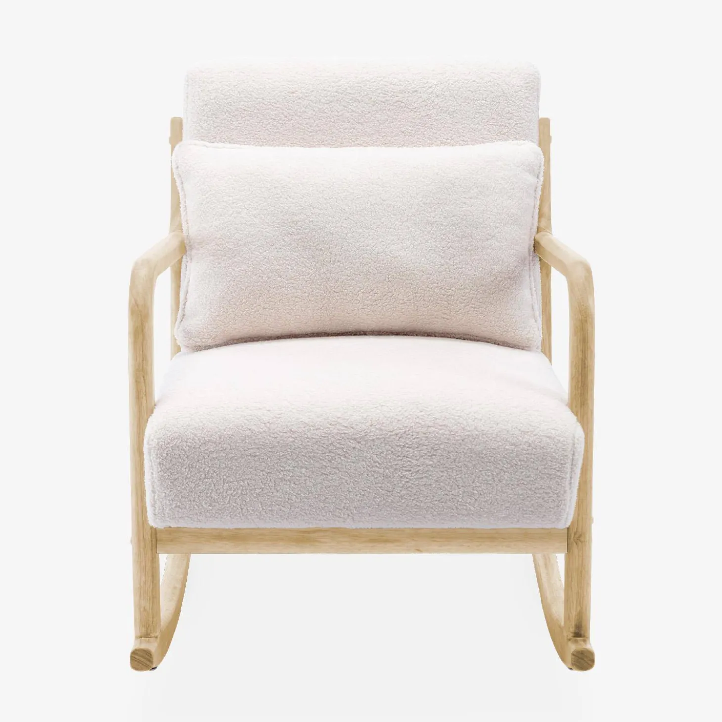 Silla mecedora estilo escandinavo con borreguito