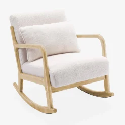 Silla mecedora estilo escandinavo con borreguito