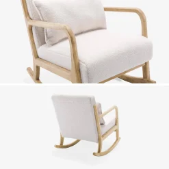Silla mecedora estilo escandinavo con borreguito