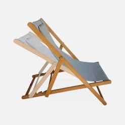Silla plegable de madera de eucalipto, set de 2