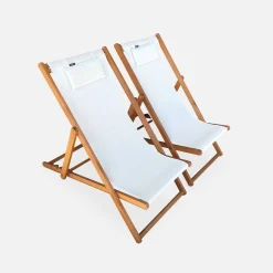 Silla plegable de madera de eucalipto, set de 2