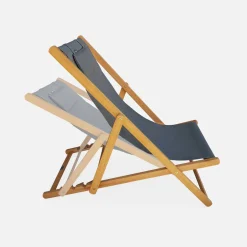 Silla plegable de madera de eucalipto, set de 2