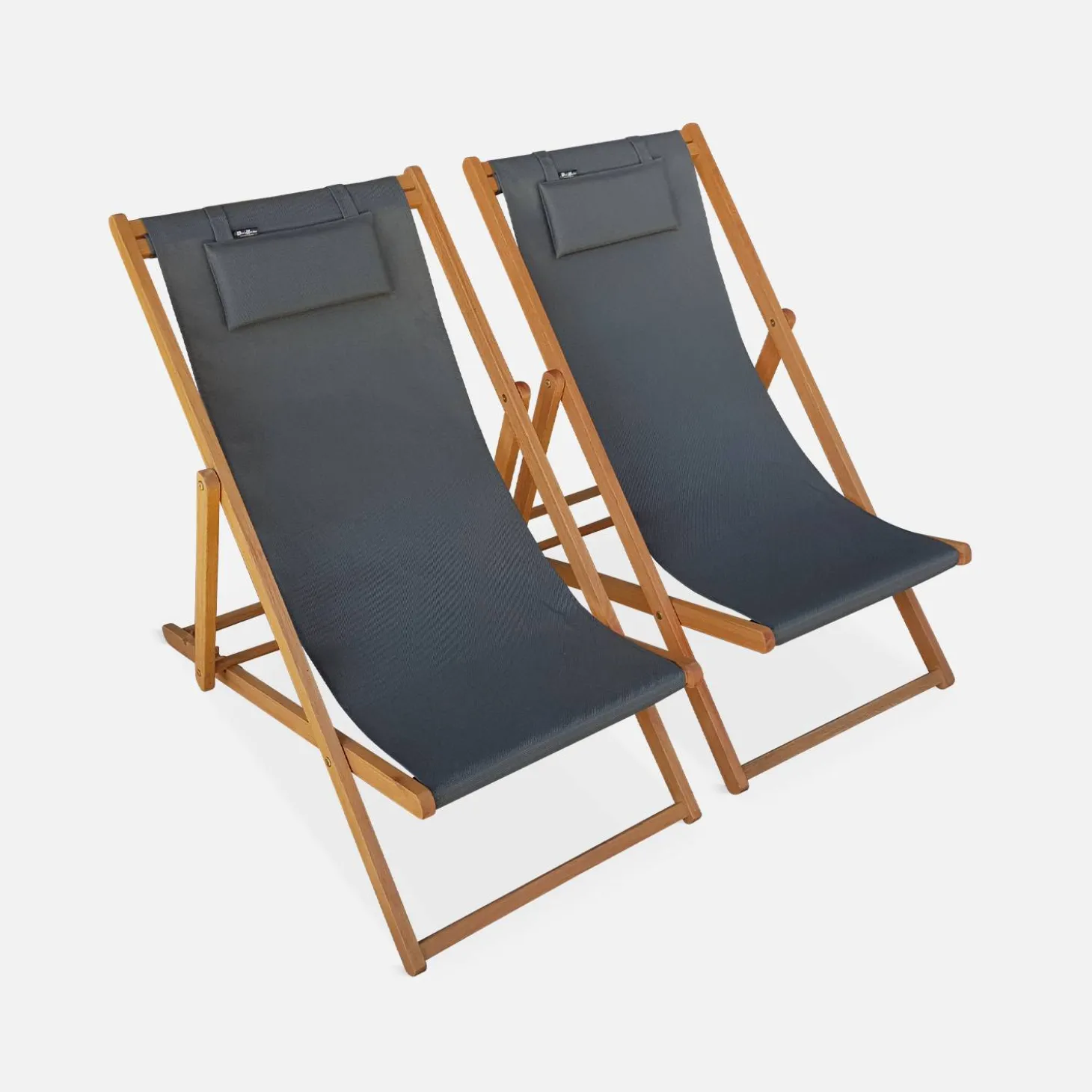 Silla plegable de madera de eucalipto, set de 2