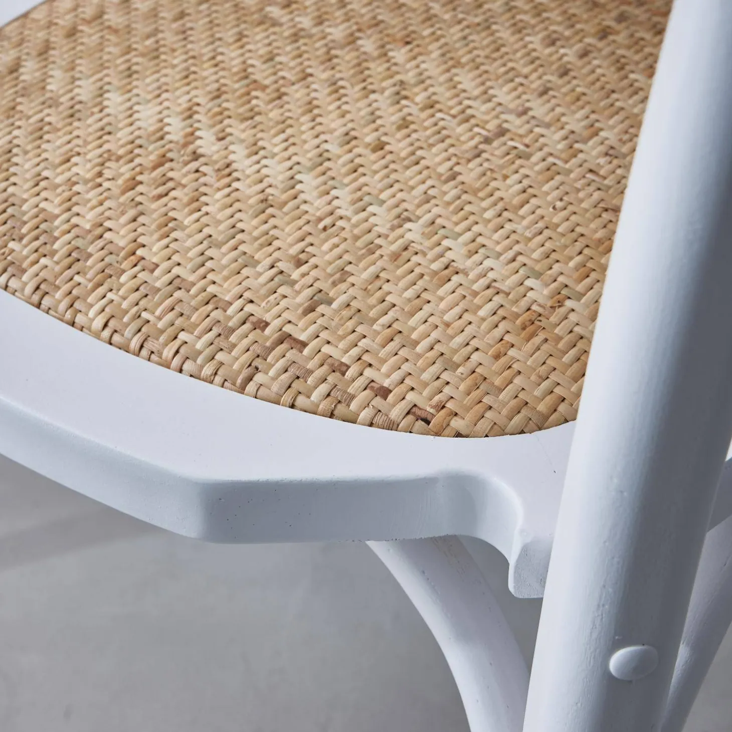 Silla vintage de madera y ratán, set de 2