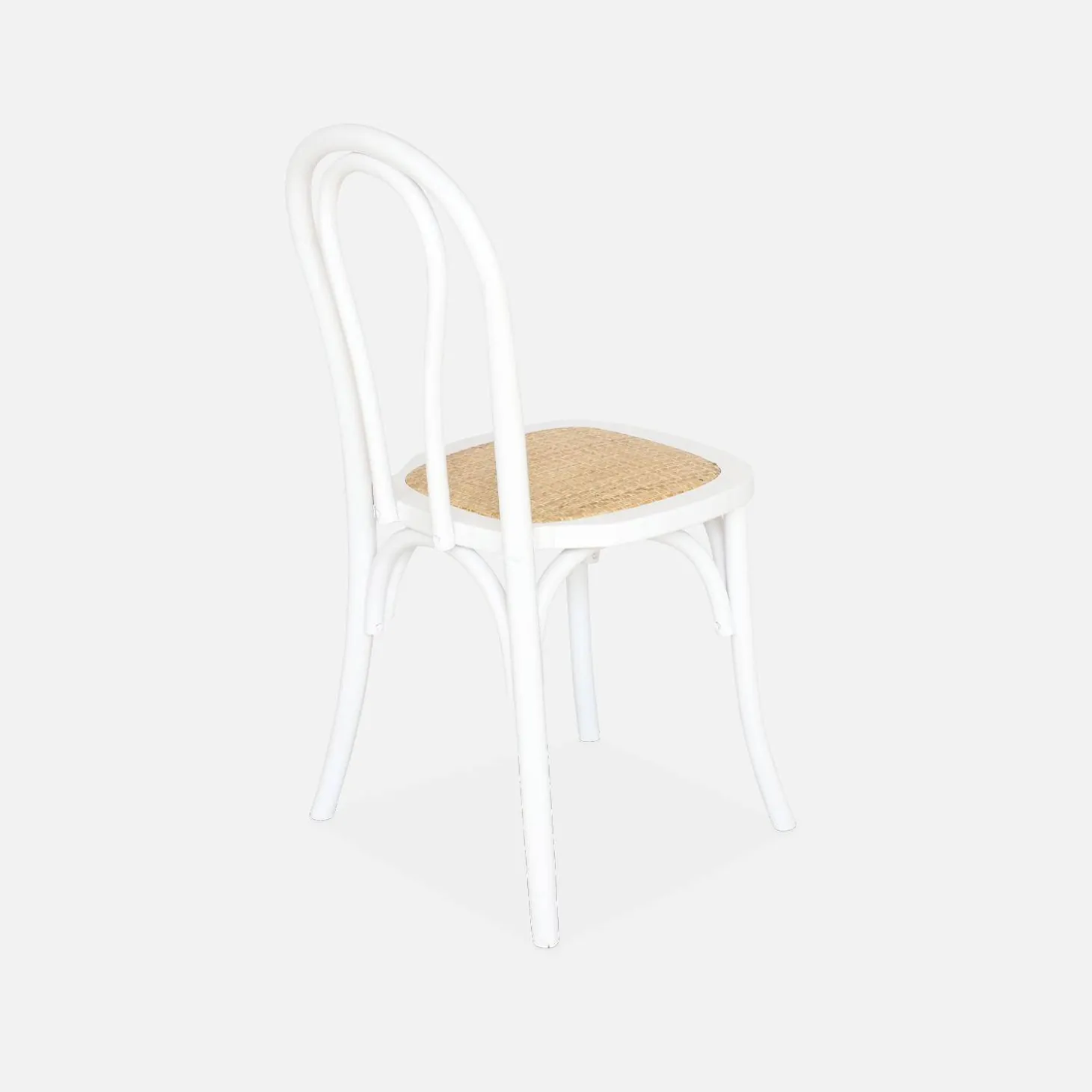 Silla vintage de madera y ratán, set de 2
