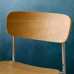 Silla vintage de metal y contrachapado, set de 2