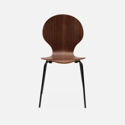 Sillas apilables retro, madera y contrachapado, set de 4