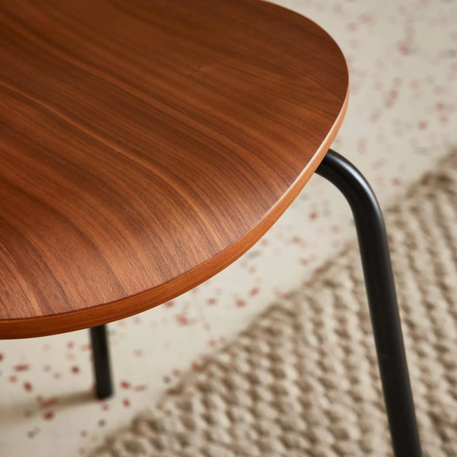 Sillas apilables retro, madera y contrachapado, set de 4