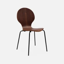 Sillas apilables retro, madera y contrachapado, set de 4
