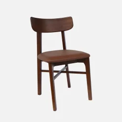 Sillas de madera de hevea y polipiel, set de 2
