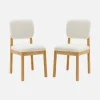 Sillas de madera de hevea y borreguito, set de 2