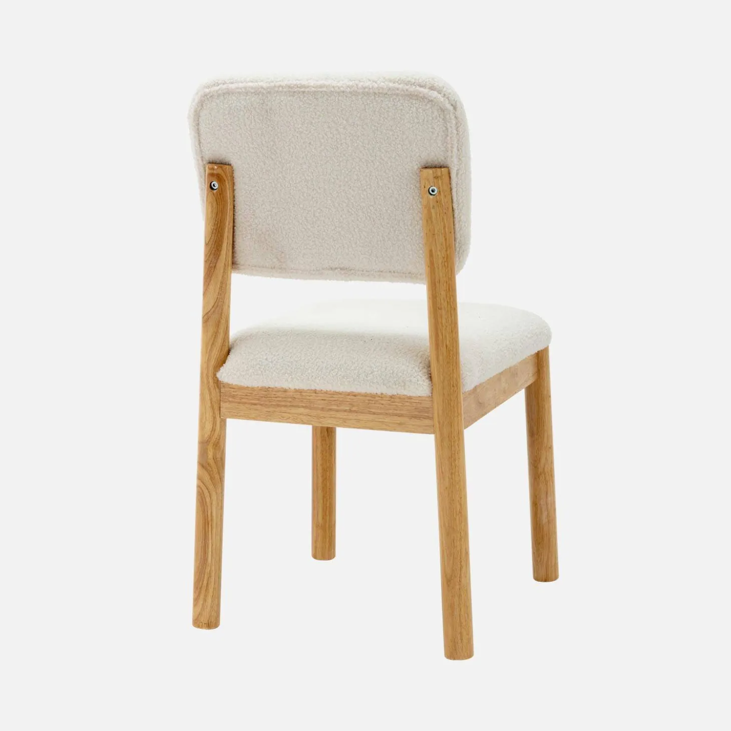 Sillas de madera de hevea y borreguito, set de 2