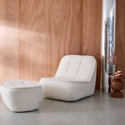 Sillón borreguito con reposapiés