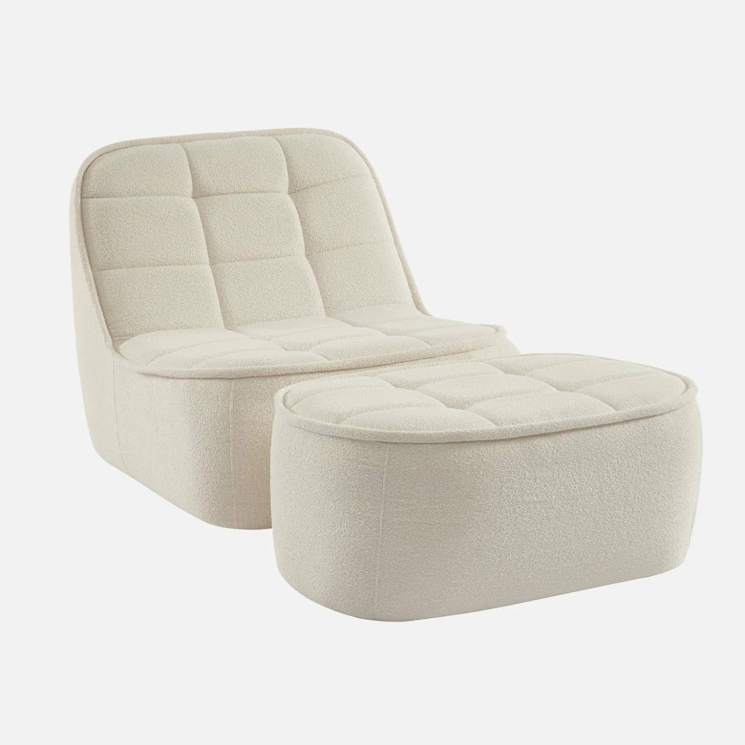 Sillón borreguito con reposapiés