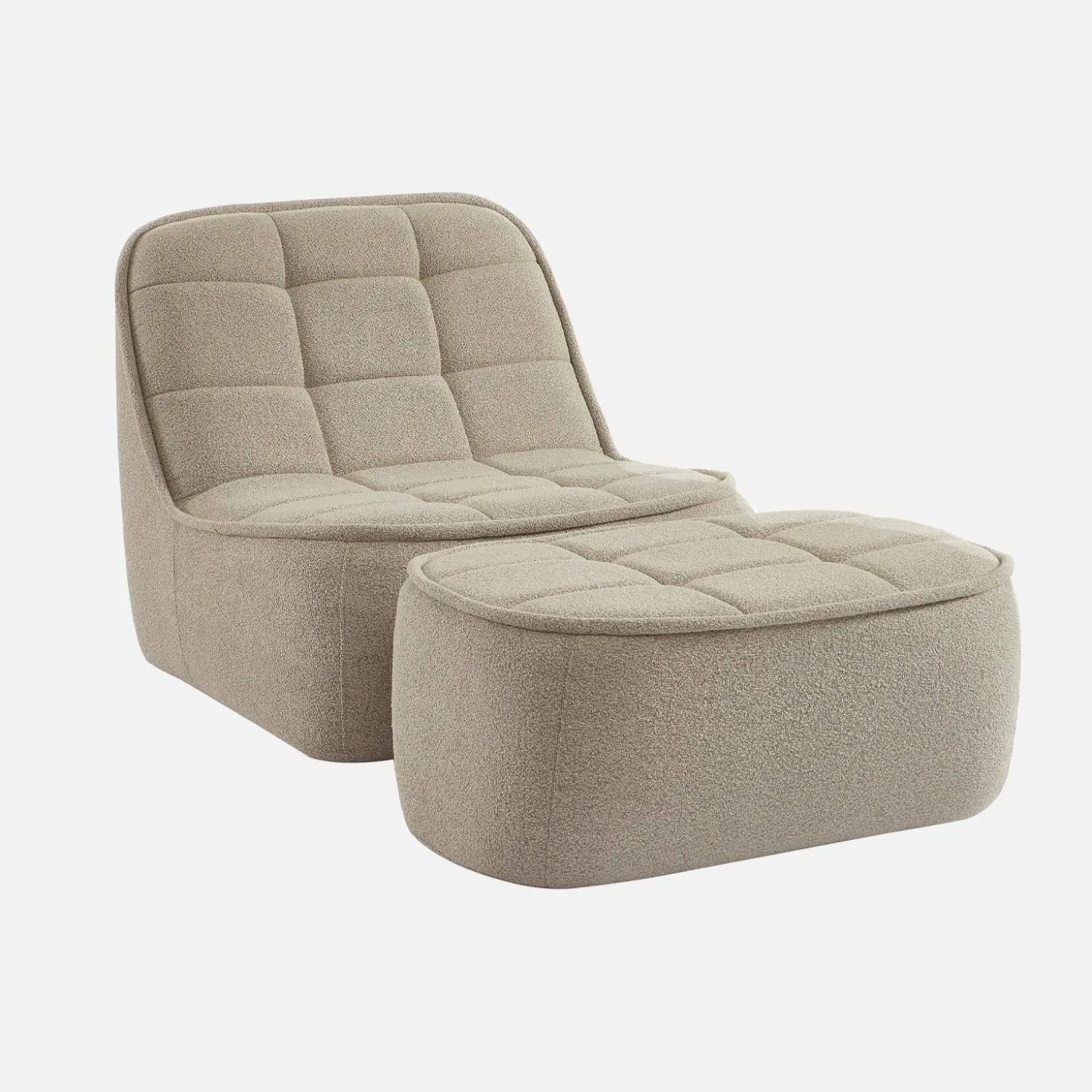 Sillón borreguito con reposapiés