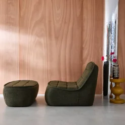 Sillón borreguito con reposapiés