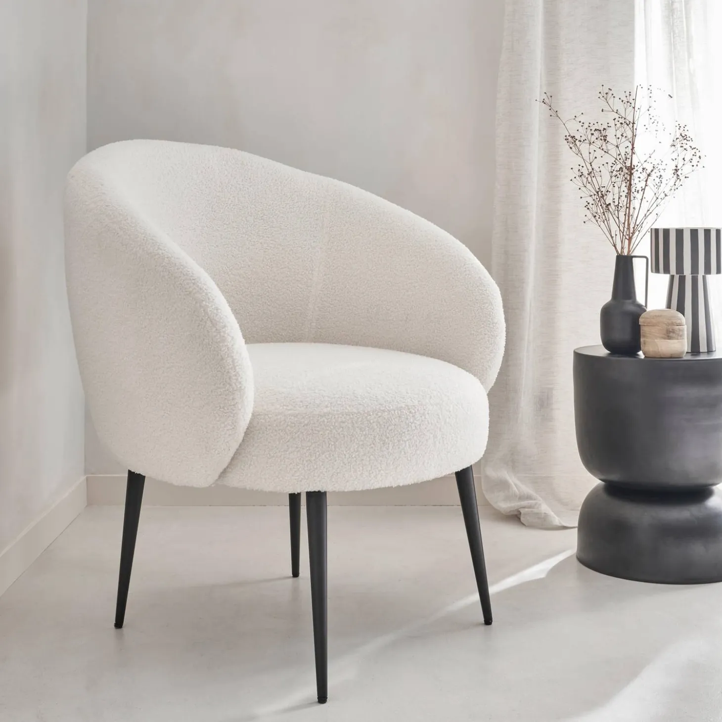 Sillón borreguito de diseño acogedor
