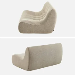 Sillón borreguito texturizada, 2 plazas